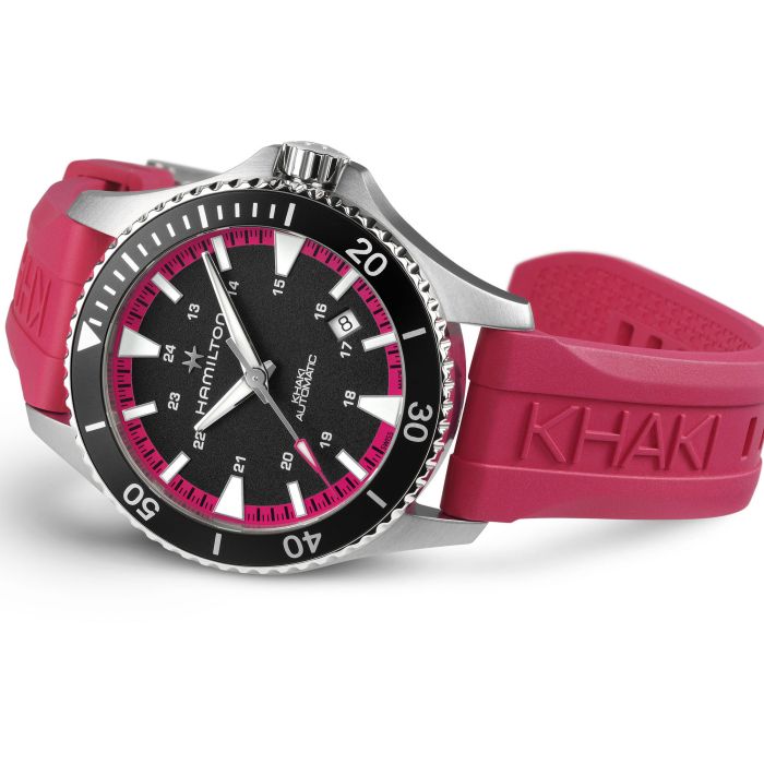 Hamilton Khaki Navy Scuba Auto on Pink Rubber