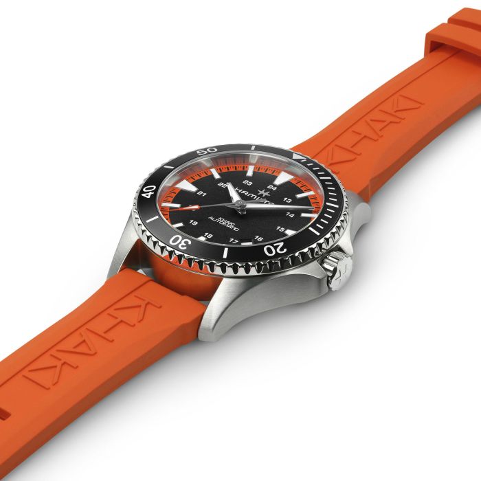 Hamilton Khaki Navy Scuba Auto on Orange Rubber