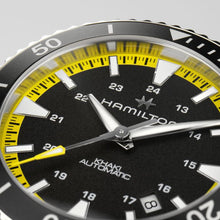 Load image into Gallery viewer, Hamilton Khaki Navy Belowzero Auto Titanium On Yellow Rubber