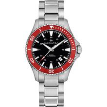 Load image into Gallery viewer, Hamilton Khaki Navy Scuba Auto Red Bezel on Bracelet 40mm