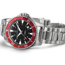 Load image into Gallery viewer, Hamilton Khaki Navy Scuba Auto Red Bezel on Bracelet 40mm