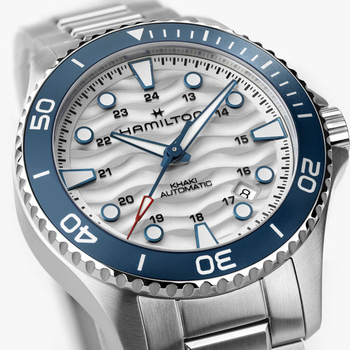 Hamilton Khaki Navy Scuba Auto White Dial Blue Bezel 40mm