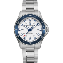 Load image into Gallery viewer, Hamilton Khaki Navy Scuba Auto Wihte Dial Blue Bezel on Bracelet 43mm