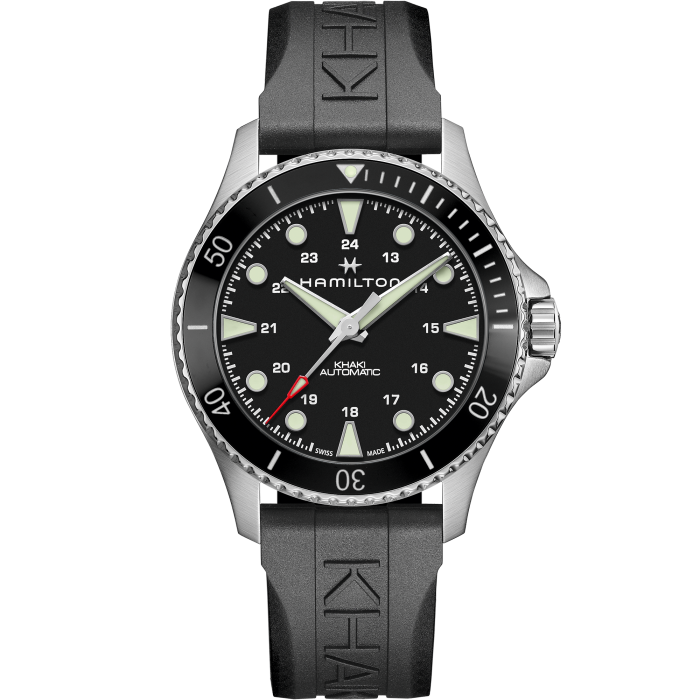 Hamilton Khaki Navy Scuba Auto Black Dial Black Bezel on Rubber 43mm