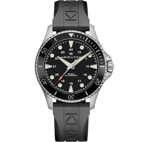 Hamilton Khaki Navy Scuba Auto Black Dial Black Bezel on Rubber 43mm