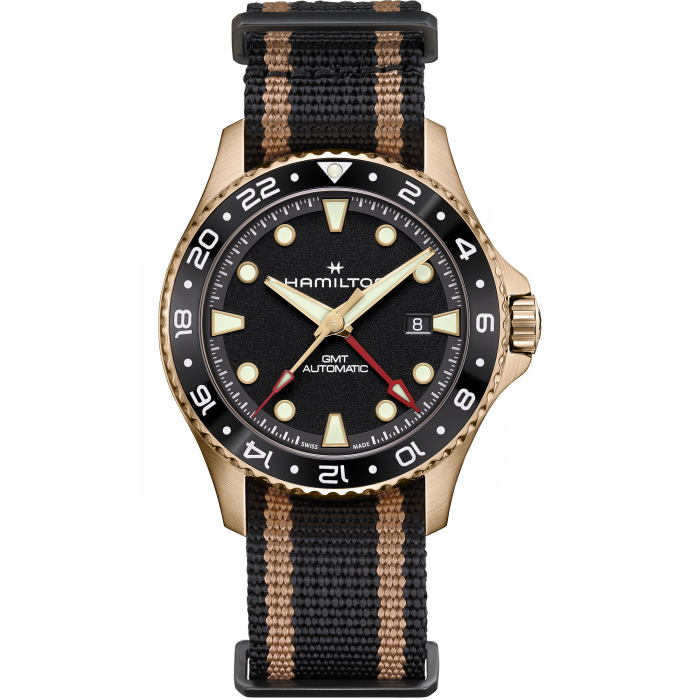 Khaki Navy Scuba Automatic GMT 43mm Bronze on Nato