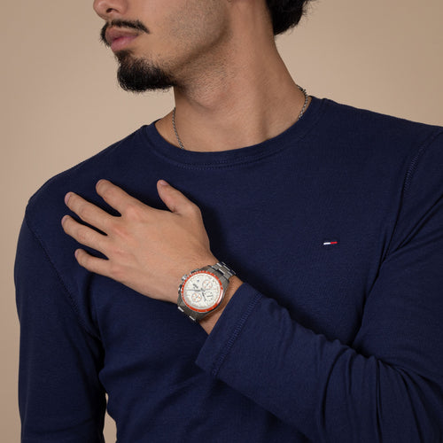 Rado Hyperchrome Automatic Chronograph White Dial Red Bezel