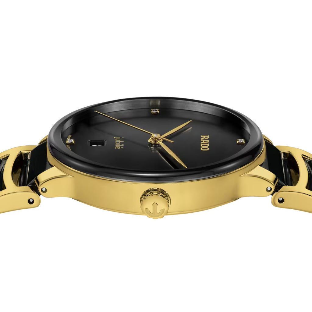 Rado Centrix Diamond Ceramic Gold PVD Quartz 39.5mm