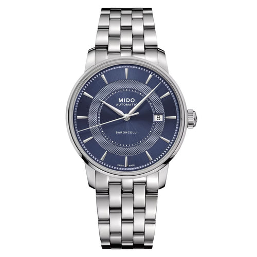 MIDO BARONCELLI SIGNATURE BLUE ON BRACELET