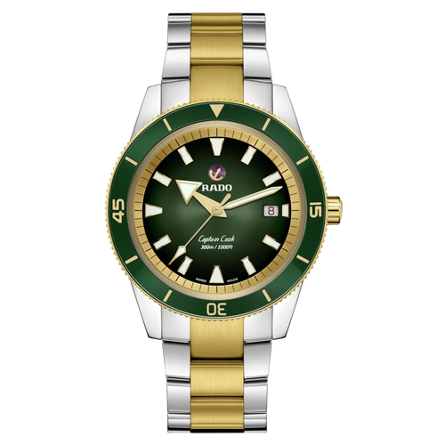 Rado Captain Cook Automatic Green 2 Tones Gold PVD