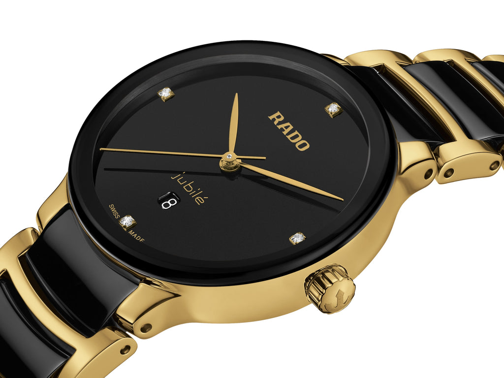 Rado Centrix Diamond Ceramic Gold PVD Quartz 30.5mm