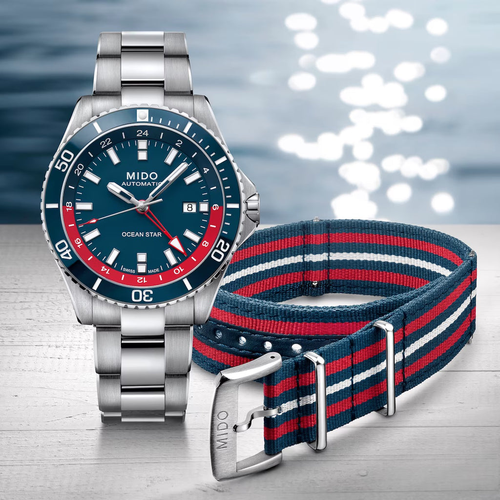 MIDO OCEAN STAR GMT -SPECIAL EDITION WITH 1 EXTRA STRAP