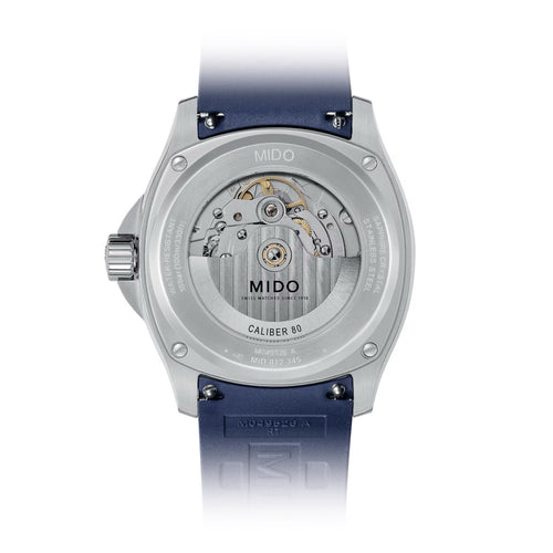 MIDO MULTIFORT TV BIG DATE BLUE ON RUBBER