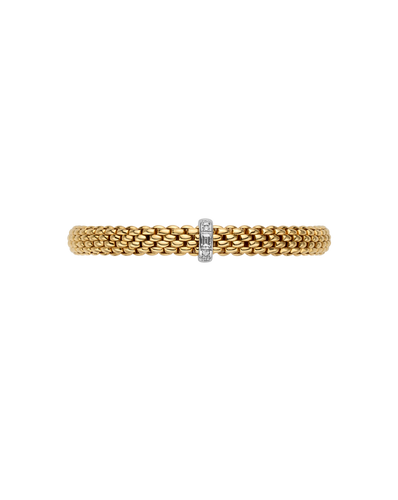 Fope Vendome Yellow Gold Bracelet with WHITE GOLD RONDEL AND Diamonds in small size