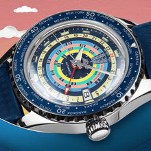 Load image into Gallery viewer, MIDO OCEAN STAR DECOMPRESSION WORLDTIMER BLUE-SPECIAL EDITION -1 EXTRA STRAP