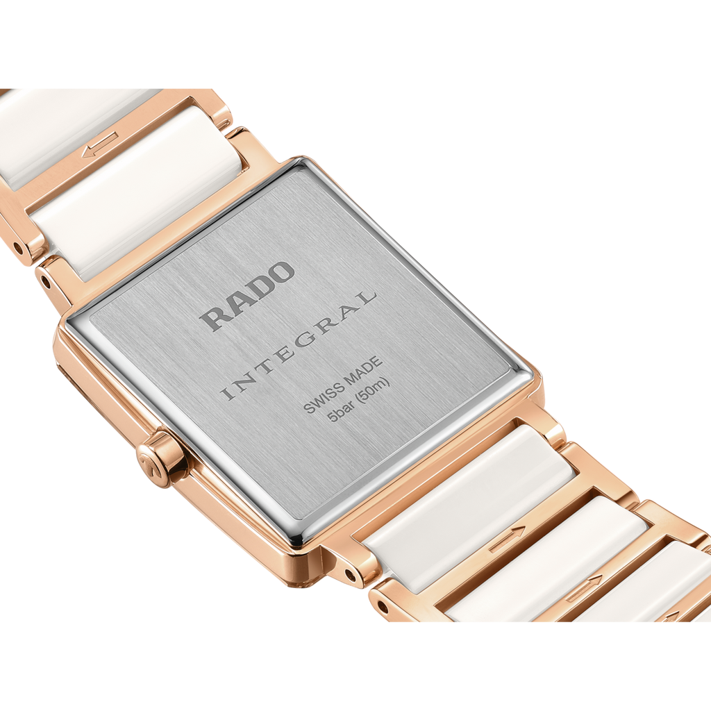 Rado Integral Diamonds Quartz White Ceramic RG PVD Steel 23.0mm