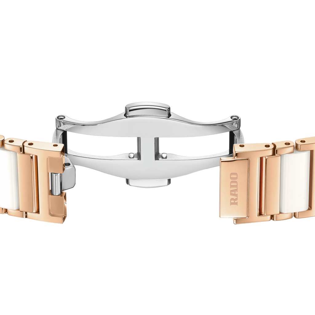 Rado Integral Diamonds Quartz White Ceramic RG PVD Steel 23.0mm