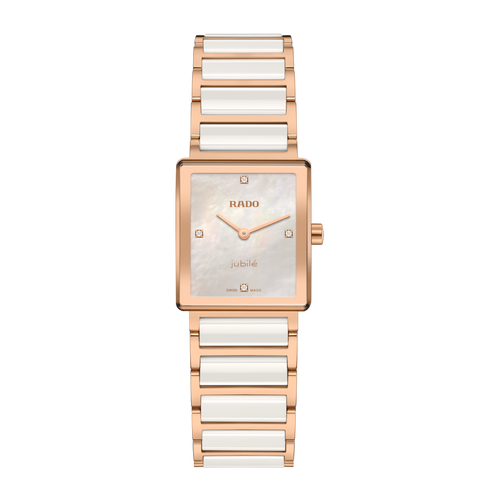 Rado Integral Diamonds Quartz White Ceramic RG PVD Steel 23.0mm