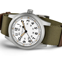 Load image into Gallery viewer, Hamilton Khaki Field Mechanical 42mm White Dial on Green Nato