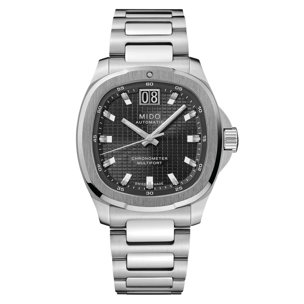 MIDO MULTIFORT TV BIG DATE CHRONOMETER BLACK ON BRACELET