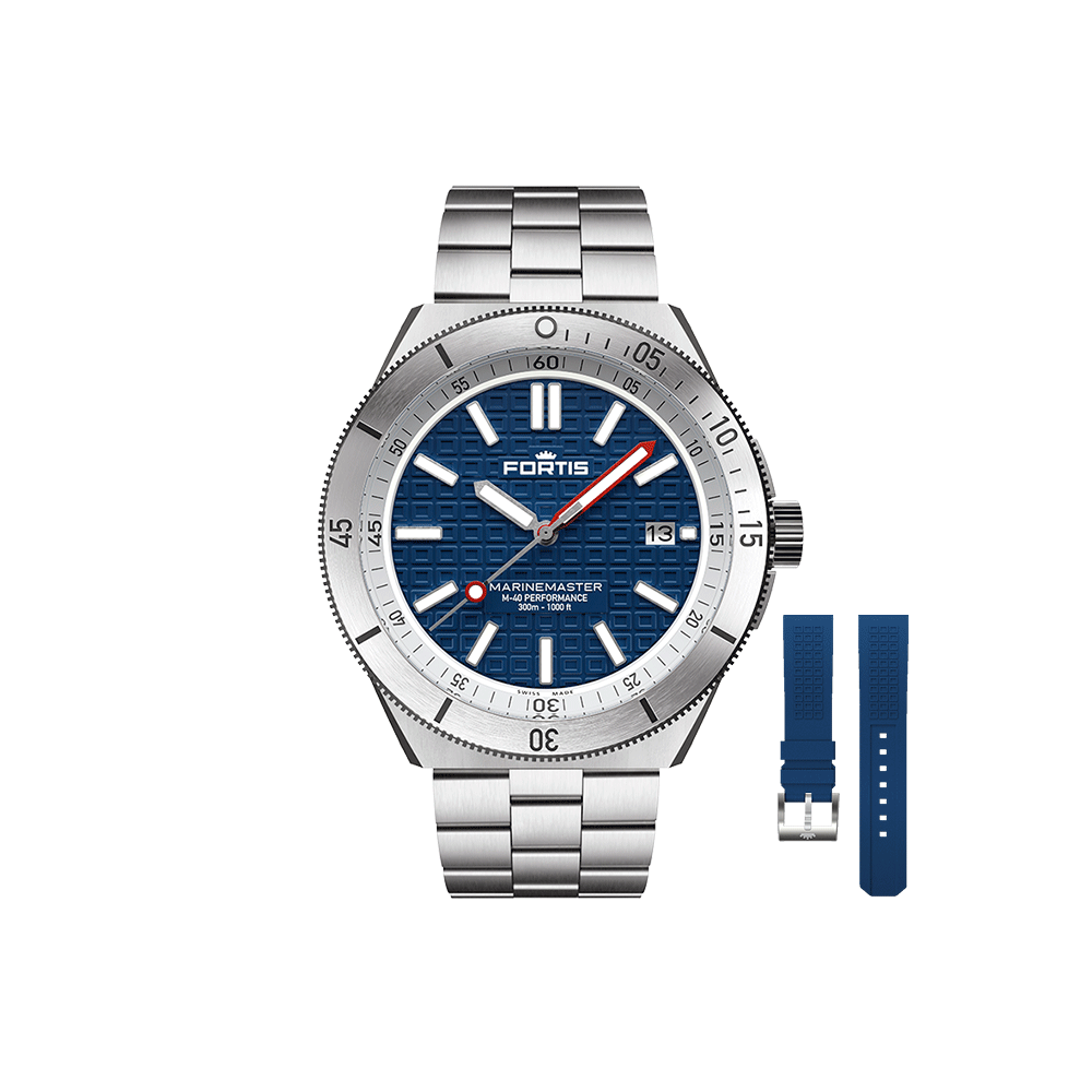 Fortis Marinemaster m-40 blue japan on block bracelet special edition