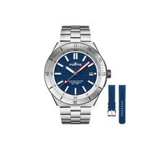 Load image into Gallery viewer, Fortis Marinemaster m-40 blue japan on block bracelet special edition