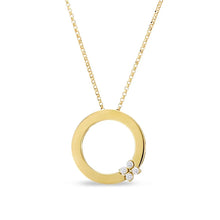 Load image into Gallery viewer, Roberto Coin Love in Verona Circle Pendant with Necklace in 18k yellow gold with diamonds