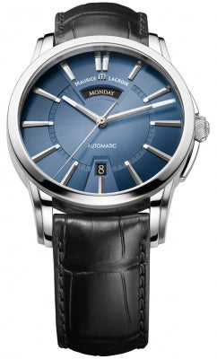 Maurice Lacroix  Pontos Day & Date Blue Dial on Leather