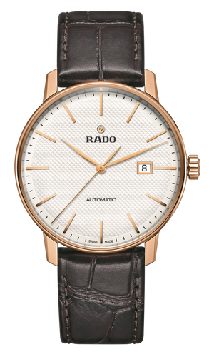 Coupole Automatic White Dial RG PVD on leather strap -41mm
