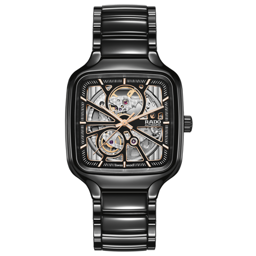 Rado True Square Automatic Open Heart Black Ceramic