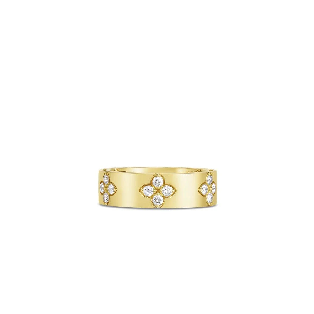 Roberto Coin Love in Verona Ring in 18k yellow gold with diamonds (wide)