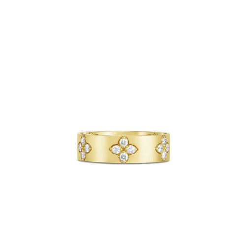 Roberto Coin Love in Verona Ring in 18k yellow gold with diamonds (wide)