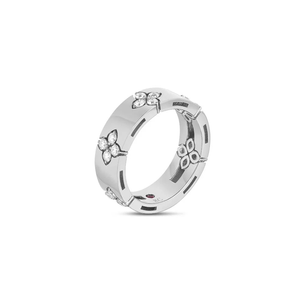 Roberto Coin Love in Verona Ring in 18k white gold with diamonds (wide)