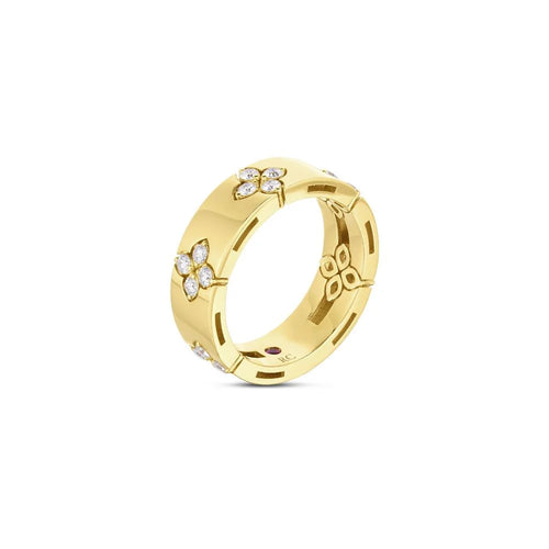 Roberto Coin Love in Verona Ring in 18k yellow gold with diamonds (wide)