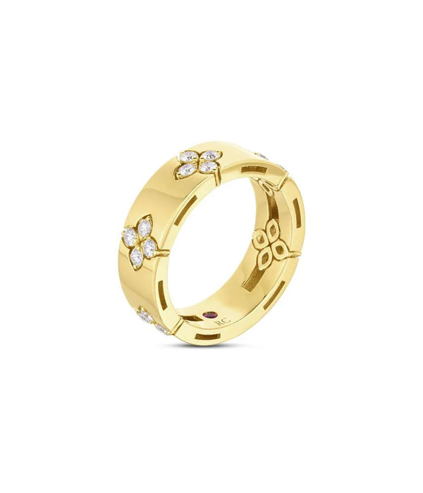 Roberto Coin Love in Verona Ring in 18k yellow gold with diamonds (wide)