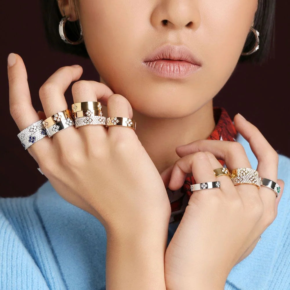 Roberto Coin Love in Verona Ring in 18k rose gold with full pave diamonds (wide)