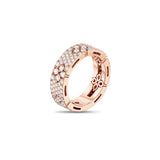 Roberto Coin Love in Verona Ring in 18k rose gold with full pave diamonds (wide)