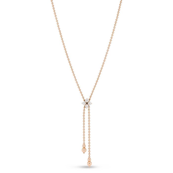Roberto Coin Love in Verona Necklace in 18k rose gold with diamonds -0.668ct