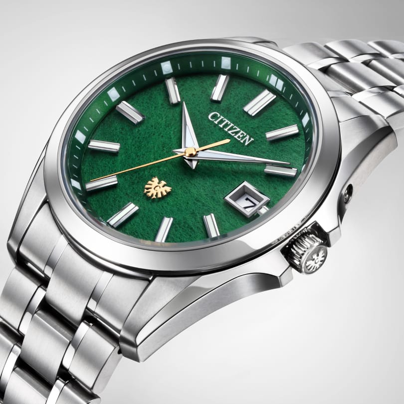 The Citizen -AQ4091-56W -Hand-dyed Green Washi Paper Dial (Tosa washi) -Limited Edition of 650 pieces