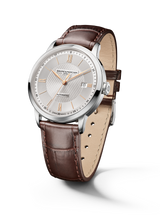 Load image into Gallery viewer, Baume &amp; Mercier Classima 10853 -40mm Automatic Silver Dial on brown leather