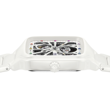 Load image into Gallery viewer, Rado True Square Automatic Open Heart White Ceramic with coloured gemstones