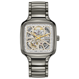 Rado True Square Automatic Open Heart Sparkling Plasma High-Tech Silver Ceramic with Diamonds