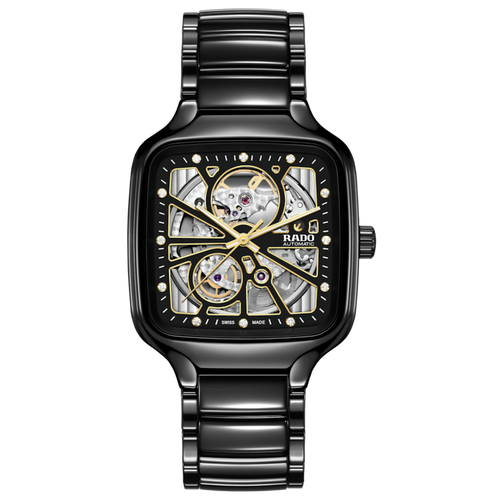 Rado True Square Automatic Open Heart Diamond Black Ceramic