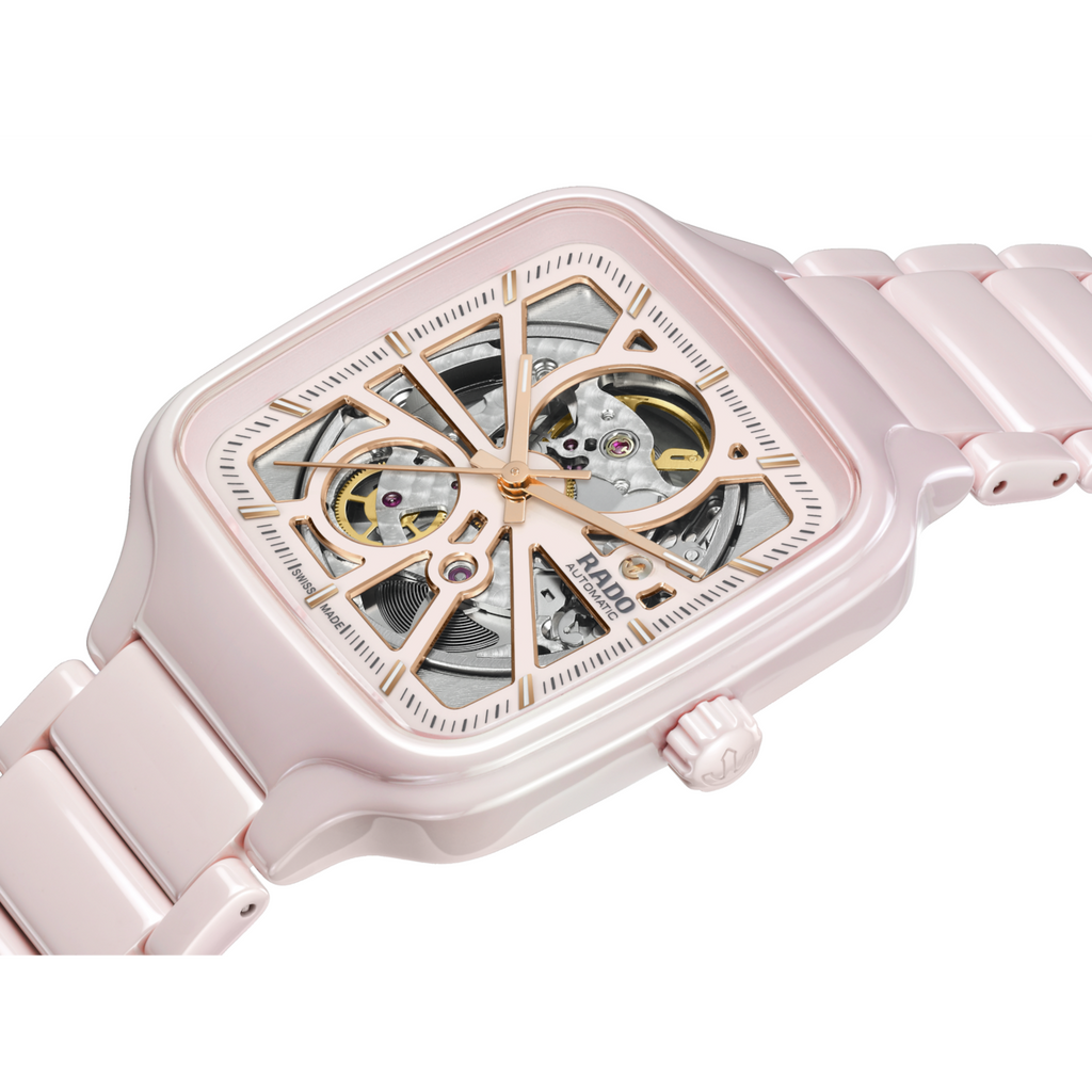 Rado True Square Automatic Open Heart Pink Ceramic