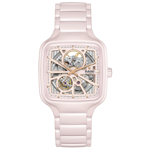 Rado True Square Automatic Open Heart Pink Ceramic