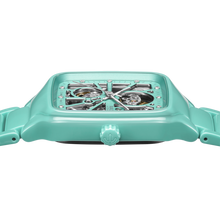 Load image into Gallery viewer, Rado True Square Automatic Open Heart Turquoise Ceramic with Diamonds