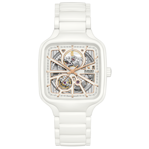 Rado True Square Automatic Open Heart White Ceramic