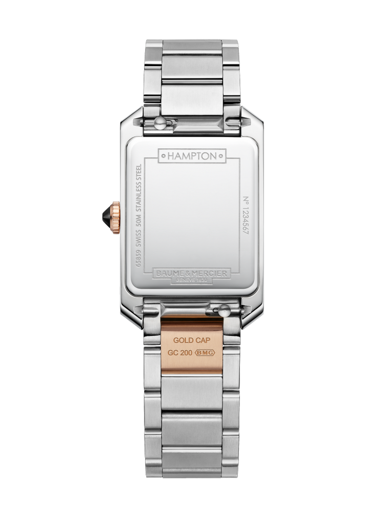 Baume & Mercier Hampton White Dial 10751 Steel & steel pink gold capped bracelet