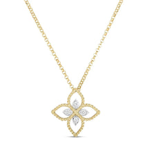 Load image into Gallery viewer, Roberto Coin Desert Flower pendant in 18k yellow gold with diamonds