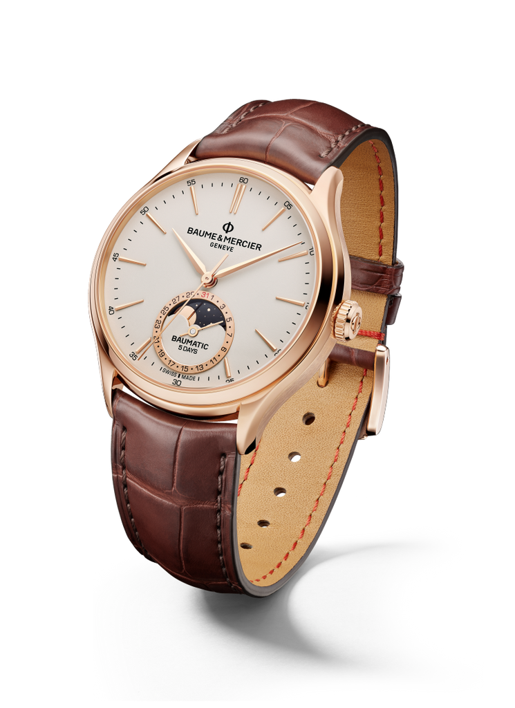 Baume & Mercier Clifton Beige Moon phase date 10736 -18K Rose Gold